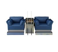 KIBONCY Billiards Room Viewing Couch with Metal Footrest, Club Spectator Sofa Chair, Billiards Room Chair Viewing(5)