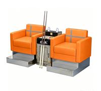 KIBONCY Billiards Viewing Lounge Chair, 2 Person Pool Hall Spectator Sofa with Central Storage Cabinet, Easy Clean Commercial Seating for Game Room(E)