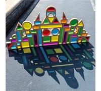 KIBONCY Blocchi Di Luce In Acrilico For Bambini, Grande Giocattolo Geometrico Impilabile Con Cornice In Legno Faggio, Edificio Colorato Traslucido For I Più Piccoli(68)