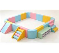 KIBONCY Blocchi for Box Modulari in Morbida Schiuma, Barriera Personalizzabile for Area Giochi for Bambini con Panca Portaoggetti for Scale Scorrevoli Opzionale(KK)
