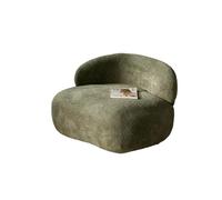 KIBONCY Boho Minimalist Boucle Accent Chair Modern with Ottoman Plush Comfortable Armchair,for Bedroom/Reading Nook(A)