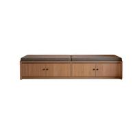 KIBONCY Button Tufted Upholstered Entryway Shoe Organizer Bench, Sturdy Multi Door Wooden Closed Cabinet Seat for Custom Length Hall Household Storage(A,100x40x40cm)