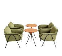 KIBONCY Cafe Retro Sofa Chair Set, Upholstered Modern Accent Restaurant Bar Leisure Seating- Vintage Armchairs Decorative Home Furniture(C)