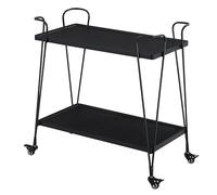 KIBONCY Carrello da portata multifunzionale in legno massello, salvaspazio a 2 livelli con ruote, for cucina, sala da pranzo e postazione caffè for appartamento(Black,40cm)