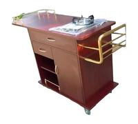 KIBONCY Carrello for alimenti for hotel, carrello for alimenti portatile mobile for fornelli a gas, stazione for grigliare bistecche a doppia testa(A1)