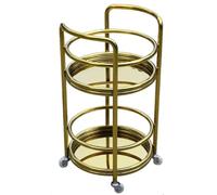 KIBONCY Carrello for bevande a due piani, semplice carrello mobile a spinta manuale for bar, ristoranti di hotel, sale da gioco for scacchi e carte, carrelli for sala da tè e KTV(A1)