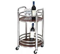 KIBONCY Carrello for bevande a due piani, semplice carrello mobile a spinta manuale for bar, ristoranti di hotel, sale da gioco for scacchi e carte, carrelli for sala da tè e KTV(A4)