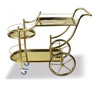 KIBONCY Carrello for bevande a due piani, semplice carrello mobile a spinta manuale for bar, ristoranti di hotel, sale da gioco for scacchi e carte, carrelli for sala da tè e KTV(A6)