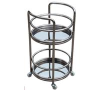 KIBONCY Carrello for bevande a due piani, semplice carrello mobile a spinta manuale for bar, ristoranti di hotel, sale da gioco for scacchi e carte, carrelli for sala da tè e KTV(A2)