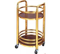 KIBONCY Carrello for bevande a due piani, semplice carrello mobile a spinta manuale for bar, ristoranti di hotel, sale da gioco for scacchi e carte, carrelli for sala da tè e KTV(A3)