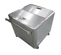 KIBONCY Carrello for farina in acciaio inossidabile resistente con coperchio, carrello mobile for stoccaggio ingredienti da cucina for contenitore for riso da 25 kg 50 kg(B+25 kg+50 * 50 * 60 cm)