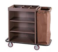 KIBONCY Carrello for il servizio in camera silenzioso, carrello con rotelle silenzioso con deposito chiuso a chiave for biancheria e accessori di hotel, resort e spa(H)