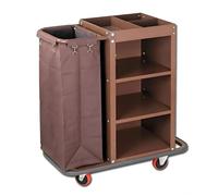 KIBONCY Carrello for il servizio in camera silenzioso, carrello con rotelle silenzioso con deposito chiuso a chiave for biancheria e accessori di hotel, resort e spa(O)