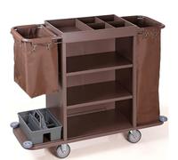 KIBONCY Carrello for il servizio in camera silenzioso, carrello con rotelle silenzioso con deposito chiuso a chiave for biancheria e accessori di hotel, resort e spa(D)