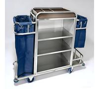 KIBONCY Carrello for pulizie con armadietto con serratura, carrello di servizio multi-scenario su ruote silenziose for la manutenzione di hotel, appartamenti, centri commerciali e strutture(C)