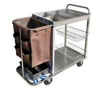 KIBONCY Carrello for pulizie con armadietto con serratura, carrello di servizio multi-scenario su ruote silenziose for la manutenzione di hotel, appartamenti, centri commerciali e strutture(B)