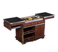 KIBONCY Carrello in legno con ruote, carrello portaoggetti mobile con ruote bloccabili, multifunzionale for cucina, ufficio e organizzazione di piccoli spazi(E)