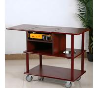 KIBONCY Carrello in legno con ruote, carrello portaoggetti mobile con ruote bloccabili, multifunzionale for cucina, ufficio e organizzazione di piccoli spazi(D)