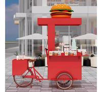 KIBONCY Carrello mobile for la vendita in ferro, chiosco mobile for eventi, carrello for snack, espositore for alimenti for mercati, eventi e vetrine al dettaglio(A)