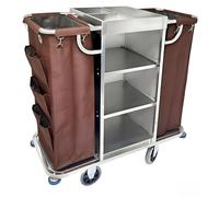 KIBONCY Carrello multiuso, carrello for pulizia multiscomparto con ruote silenziose a costruzione sigillata for la manutenzione di magazzini, hotel e strutture(D)