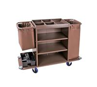 KIBONCY Carrello multiuso commerciale, carrello multiscomparto con ruote silenziose a costruzione sigillata for la manutenzione di magazzini, hotel e strutture(F)