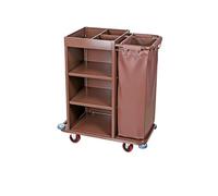 KIBONCY Carrello multiuso commerciale, carrello multiscomparto con ruote silenziose a costruzione sigillata for la manutenzione di magazzini, hotel e strutture(A)