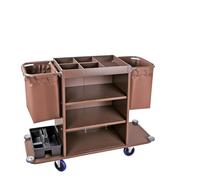 KIBONCY Carrello multiuso commerciale, carrello multiscomparto con ruote silenziose a costruzione sigillata for la manutenzione di magazzini, hotel e strutture(J)