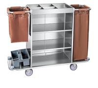 KIBONCY Carrello multiuso pieghevole for carichi pesanti, carrello commerciale versatile for le pulizie con borsa rimovibile for l'uso in più scenari in hotel e resort(G)