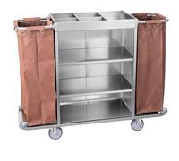 KIBONCY Carrello multiuso pieghevole for carichi pesanti, carrello commerciale versatile for le pulizie con borsa rimovibile for l'uso in più scenari in hotel e resort(F)