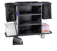 KIBONCY Carrello multiuso pieghevole for carichi pesanti, carrello commerciale versatile for le pulizie con borsa rimovibile for l'uso in più scenari in hotel e resort(E)