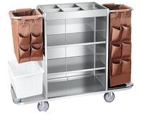 KIBONCY Carrello multiuso pieghevole for carichi pesanti, carrello commerciale versatile for le pulizie con borsa rimovibile for l'uso in più scenari in hotel e resort(H)