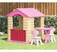 KIBONCY Casetta da Gioco for Bambini con Scivolo, Castello for All'aperto for Interni, Casa Giocattolo in Plastica for Tavolo E Sedie, for Cortile, Giardino(C,163 * 105 * 121cm)
