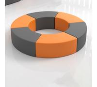 KIBONCY Centro di educazione precoce e area di sosta della scuola materna Divano lungo ad arco in pelle con zampe di gatto for l'attesa dei genitori (combinazione rotonda)(D)