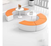 KIBONCY Centro di educazione precoce e area di sosta della scuola materna Divano lungo ad arco in pelle con zampe di gatto for l'attesa dei genitori (combinazione rotonda)(C)