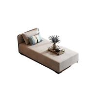 KIBONCY Chaise Lounge Sleeper Sofa, Linen-Blend Upholstered Chair with Ergonomic Lumbar Support, Decorative Pillow Include for Modern Home Decor(C,190x80x68cm)