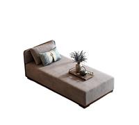 KIBONCY Chaise Lounge Sleeper Sofa, Linen-Blend Upholstered Chair with Ergonomic Lumbar Support, Decorative Pillow Include for Modern Home Decor(F,190x80x68cm)