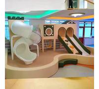 KIBONCY Climbing Toys for Toddlers Foam Blocks for Multi-Functional Elevated Indoor Kids Playground - Spiral Slide, Enclosed Playhouse & Zones(A)