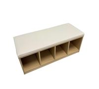 KIBONCY Color Optional PU Cushion Cubby Storage Bench, Space Saving Natural Wood Shoe Changing for Playroom Daycare & Narrow Hallway Use(B,200x30x40cm)