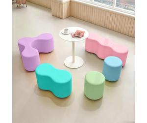 KIBONCY Colorful Modular Foam Seat Bundle, Playroom Small Round Combination Sofa, Irregular And Distinctive Sofa Arrangement, for The Living Room Bedroom(J)