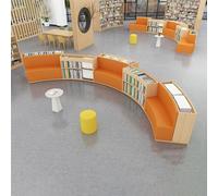 KIBONCY Combinazione creativa di divano-scaffale curvo,divani contenitori,combinazione libera,per biblioteche, stanze di libri illustrati e sale multiuso scolastiche(C)