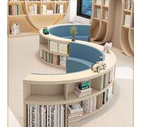 KIBONCY Combinazione creativa di divano-scaffale curvo,divani contenitori,combinazione libera,per biblioteche, stanze di libri illustrati e sale multiuso scolastiche(A)