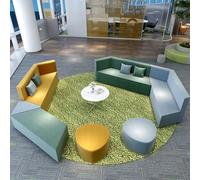 KIBONCY Combinazione creativa e rilassata di divano e tavolino da caffè for ufficio, perfetta for riunioni e punti di riposo nel corridoio del centro di formazione, materiale in cotone e lino(B)