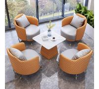 KIBONCY Combinazione di divani for reception commerciali e sedie da scrivania for trattative, comodi posti a sedere imbottiti for ufficio, caffetteria, hotel(Set7)