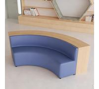 KIBONCY Combinazione di divano curvo e libreria, contenitore for libri, con struttura in legno massello e schiuma elastica, for sala lettura, centro di educazione precoce, verde(A)