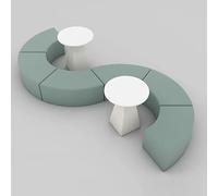 KIBONCY Combo divano for reception asimmetrico con curva a S, mobili da ufficio moderni for lounge della scuola di formazione, area di attesa del centro lezioni con tavolino, facile da pulire(C)