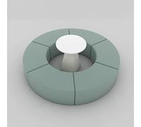 KIBONCY Combo divano for reception asimmetrico con curva a S, mobili da ufficio moderni for lounge della scuola di formazione, area di attesa del centro lezioni con tavolino, facile da pulire(B)