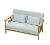 KIBONCY Comfy Upholstered 2-Seater Sofa, Mid Century Modern Accent with Removable Cushions Scandinavian Solid Wood for Compact Living Spaces(E,138cm)