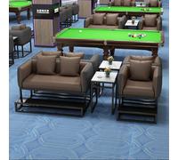 KIBONCY Commercial Billiard Room Sofa Set, Modern Leather Spectator Seating with Metal Base & Coffee Table for Game Lounges(B)