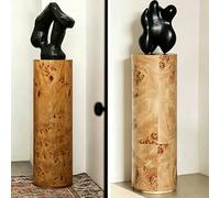 KIBONCY Comodino impiallacciato in radica naturale, tavolino curvo moderno di metà secolo con cassetti, mobili in stile retrò di fascia alta for la camera da letto(B)