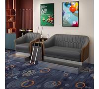KIBONCY Compact Leisure Billiard Side Sofa, Wearproof Cat Claw Leather Pool Spectator Chair, Robust Metal Footrest Upholstered Furniture for Small Game Room(F)